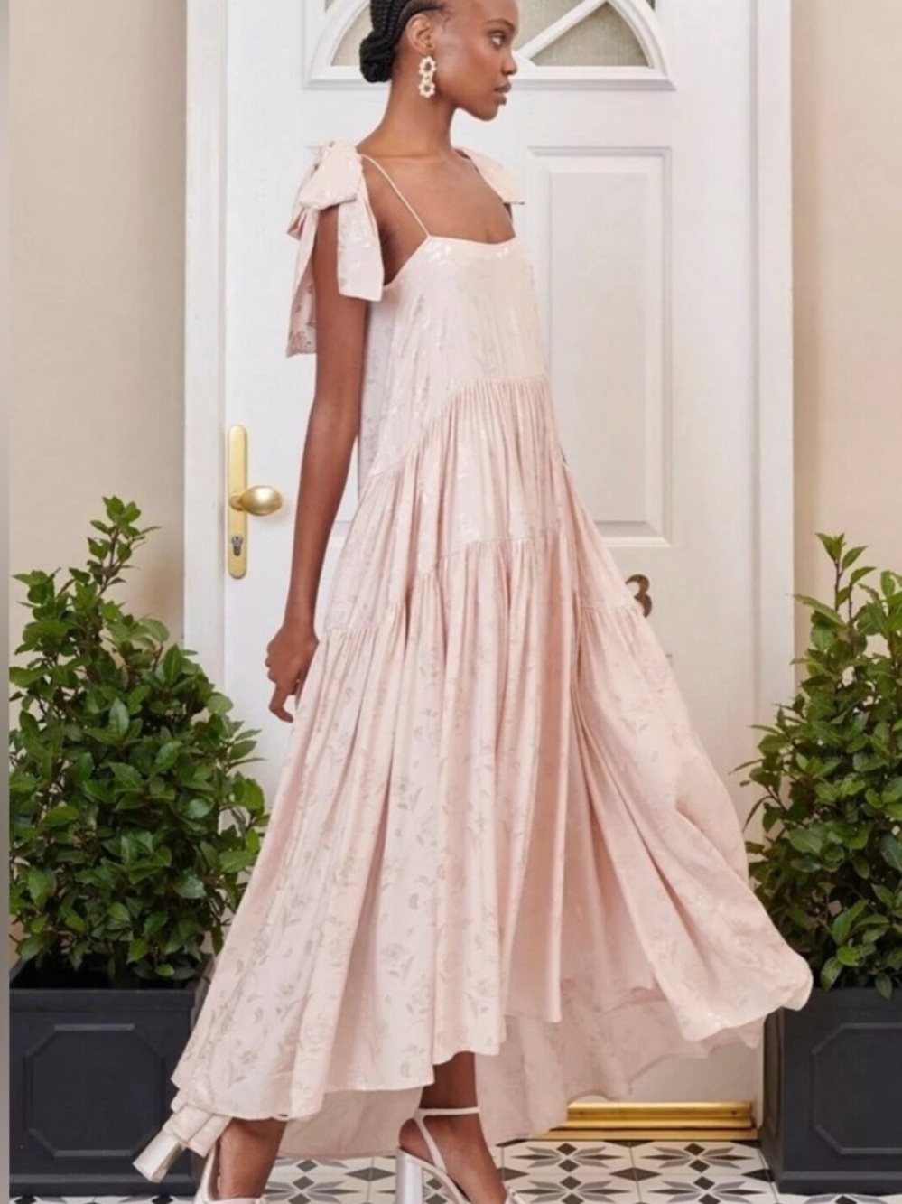 NWT Free People x Dream Sister JaneIsabella Tiered Dress Pink Size Small S